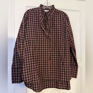 COS Black and Red Plaid Button Down Shirt